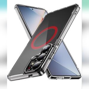 Clear S25 Phone Case. Red